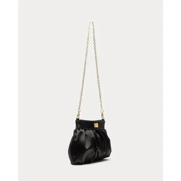 Frances Valentine Nora Clutch Satin ~ Black